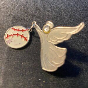 Guardian Angel with Baseball Lapel Pin
